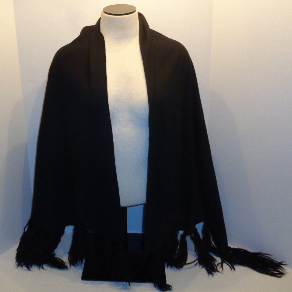 Vintage Black Shawl / Wrap / Scarf